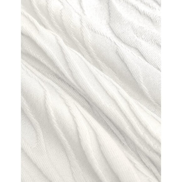 Women's White Cap Sleeve Knit Sweater Top Casual Crew Neck Loose Fit Lightweight - Picture 6 of 7